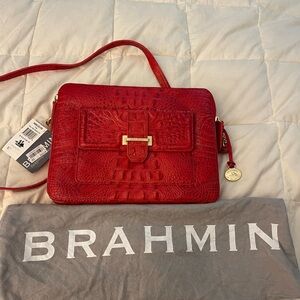 Brahmin Party Red Melbourne “Theo” tablet bag.